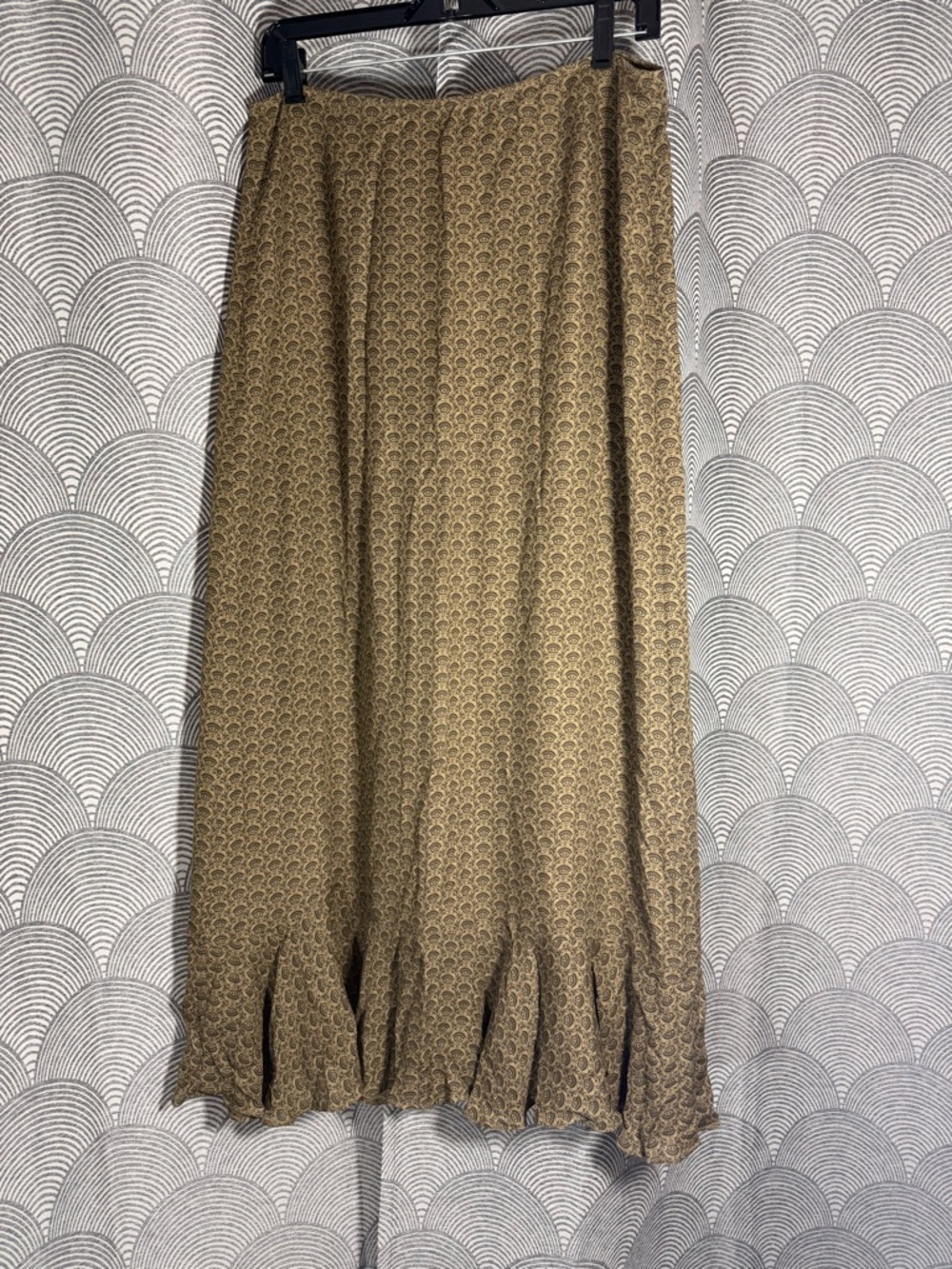 DKNY Vintage Silk Skirt with Ruffled Hem